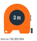 Icon Of Constriction Tape Measure. Flat Color Design. Vector Illustration. Стоковая иллюстрация, агентство Ingram Publishing / Фотобанк Лори