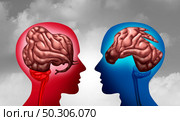 USA elections strategy and American political campaign fight as conservative and liberal thinking with the elephant and donkey symbol of the left and right voter with 3D illustration elements. Стоковое фото, агентство Ingram Publishing / Фотобанк Лори