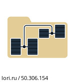 Folder Network Icon. Flat Color Design. Vector Illustration. Стоковая иллюстрация, агентство Ingram Publishing / Фотобанк Лори