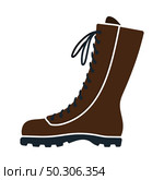 Hiking Boot Icon. Flat Color Design. Vector Illustration. Стоковая иллюстрация, агентство Ingram Publishing / Фотобанк Лори