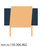 Inductor Coil Icon. Flat Color Design. Vector Illustration. Стоковая иллюстрация, агентство Ingram Publishing / Фотобанк Лори