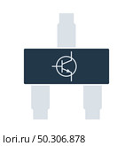 Smd Transistor Icon. Flat Color Design. Vector Illustration. Стоковая иллюстрация, агентство Ingram Publishing / Фотобанк Лори