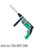 Electric Perforator Icon. Flat Color Design. Vector Illustration. Стоковая иллюстрация, агентство Ingram Publishing / Фотобанк Лори