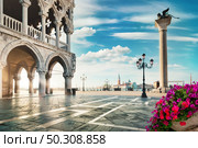Early morning over San Marco square in Venice, Italy. Стоковое фото, агентство Ingram Publishing / Фотобанк Лори