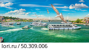 Golden Horn in Istanbul and view of bosphorus. Стоковое фото, агентство Ingram Publishing / Фотобанк Лори