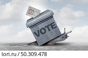 Slow election vote counting and voter suppression as votes or voting system working at a snails pace as a democratic right and democracy restrictions concept with 3D illustration elements. Стоковое фото, агентство Ingram Publishing / Фотобанк Лори