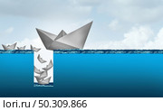 Size advantage concept and big business advantages idea as barrier challenges and obstacles for small business but no obstacle for huge companies as winners and losers symbol in a 3D illustration style. Стоковое фото, агентство Ingram Publishing / Фотобанк Лори