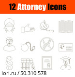 Attorney Icon Set. Thin Editable Stroke Line Without Filling Design. Vector Illustration. Стоковая иллюстрация, агентство Ingram Publishing / Фотобанк Лори