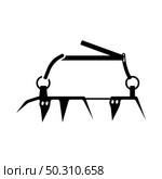 Alpinist Crampon Icon. Black Glyph Design. Vector Illustration. Стоковая иллюстрация, агентство Ingram Publishing / Фотобанк Лори