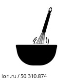 Corolla Mixing In Bowl Icon. Black Glyph Design. Vector Illustration. Стоковая иллюстрация, агентство Ingram Publishing / Фотобанк Лори