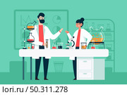 Scientist team at work. Стоковая иллюстрация, агентство Ingram Publishing / Фотобанк Лори