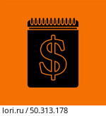 Dollar Calendar Icon. Black on Orange Background. Vector Illustration. Стоковая иллюстрация, агентство Ingram Publishing / Фотобанк Лори