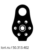 Alpinist Pulley Icon. Black Stencil Design. Vector Illustration. Стоковая иллюстрация, агентство Ingram Publishing / Фотобанк Лори
