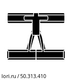 Alpinist Belay Belt Icon. Black Stencil Design. Vector Illustration. Стоковая иллюстрация, агентство Ingram Publishing / Фотобанк Лори