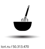 Corolla Mixing In Bowl Icon. Black on White Background With Shadow. Vector Illustration. Стоковая иллюстрация, агентство Ingram Publishing / Фотобанк Лори