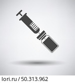 Covid Vaccine Icon. Dark Gray on Gray Background With Round Shadow. Vector Illustration. Стоковая иллюстрация, агентство Ingram Publishing / Фотобанк Лори