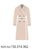 Business Woman Trench Icon. Flat Color Design. Vector Illustration. Стоковая иллюстрация, агентство Ingram Publishing / Фотобанк Лори