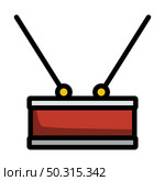 Drum Toy Icon. Editable Thick Outline With Color Fill Design. Vector Illustration. Стоковая иллюстрация, агентство Ingram Publishing / Фотобанк Лори