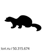American mink silhouette. Smooth and clean lines. High detailed American mink silhouette. Vector Illustration.. wolves and martens silhouettes set. Стоковая иллюстрация, агентство Ingram Publishing / Фотобанк Лори