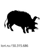 Brush-eared pig silhouette. Smooth and clean lines. High detailed  silhouette. Vector Illustration.. pigs and boars silhouettes set. Стоковая иллюстрация, агентство Ingram Publishing / Фотобанк Лори
