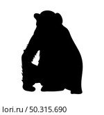 Chimpanzee ape silhouette. Smooth and clean lines. High detailed Chimpanzee monkey silhouette. Vector Illustration.. apes silhouettes set. Стоковая иллюстрация, агентство Ingram Publishing / Фотобанк Лори