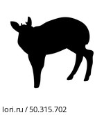 Duiker antelope silhouette. Smooth and clean lines. High detailed Duiker antelope silhouette. Vector Illustration.. deer and goats silhouettes set. Стоковая иллюстрация, агентство Ingram Publishing / Фотобанк Лори