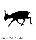 Saiga antelope silhouette. Smooth and clean lines. High detailed Saiga antelope silhouette. Vector Illustration.. deer and goats silhouettes set. Стоковая иллюстрация, агентство Ingram Publishing / Фотобанк Лори