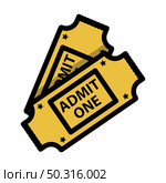 Cinema Tickets Icon. Editable Bold Outline With Color Fill Design. Vector Illustration. Стоковая иллюстрация, агентство Ingram Publishing / Фотобанк Лори