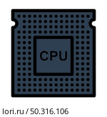 CPU Icon. Editable Bold Outline With Color Fill Design. Vector Illustration. Стоковая иллюстрация, агентство Ingram Publishing / Фотобанк Лори