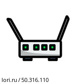 Wi-Fi Router Icon. Editable Bold Outline With Color Fill Design. Vector Illustration. Стоковая иллюстрация, агентство Ingram Publishing / Фотобанк Лори