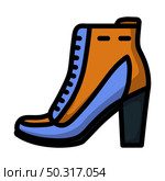 Ankle Boot Icon. Editable Bold Outline With Color Fill Design. Vector Illustration. Стоковая иллюстрация, агентство Ingram Publishing / Фотобанк Лори