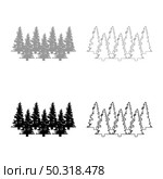Fir tree Christmas Coniferous Spruce Pine forest Evergreen woods Conifer silhouette grey black color vector illustration solid outline style simple image. Fir tree Christmas Coniferous Spruce Pine forest Evergreen woods Conifer silhouette grey black color vector illustration solid outline style image. Стоковая иллюстрация, агентство Ingram Publishing / Фотобанк Лори