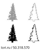 Fir tree Christmas Coniferous Spruce Pine forest Evergreen woods Conifer silhouette grey black color vector illustration solid outline style simple image. Fir tree Christmas Coniferous Spruce Pine forest Evergreen woods Conifer silhouette grey black color vector illustration solid outline style image. Стоковая иллюстрация, агентство Ingram Publishing / Фотобанк Лори