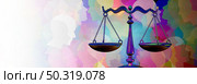 Social justice equality rights as a crowd of diverse people with a law symbol representing community legislation and  an equal right or legal lawyer icon with 3D illustration elements. Стоковое фото, агентство Ingram Publishing / Фотобанк Лори
