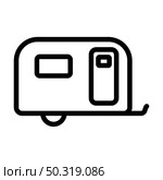 Icon Of Camping Family Caravan Car. Editable Bold Outline Design. Vector Illustration. Стоковая иллюстрация, агентство Ingram Publishing / Фотобанк Лори