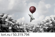 Success tool concept as an entrepreneurial business metaphor rising above the competition for successful thinking as an innovator with 3D illustration elements. Стоковое фото, агентство Ingram Publishing / Фотобанк Лори