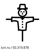 Scarecrow Icon. Bold outline design with editable stroke width. Vector Illustration. Стоковая иллюстрация, агентство Ingram Publishing / Фотобанк Лори