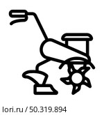 Garden Tiller Icon. Bold outline design with editable stroke width. Vector Illustration. Стоковая иллюстрация, агентство Ingram Publishing / Фотобанк Лори