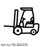 Warehouse Forklift Icon. Bold outline design with editable stroke width. Vector Illustration. Стоковая иллюстрация, агентство Ingram Publishing / Фотобанк Лори