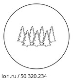 Fir tree Christmas Coniferous Spruce Pine forest Evergreen woods Conifer  silhouette in circle round black color vector illustration contour outline style image simple image. Fir tree Christmas Coniferous Spruce Pine forest Evergreen woods Conifer silhouette in circle round black color vector illustration contour outline style image . Стоковая иллюстрация, агентство Ingram Publishing / Фотобанк Лори