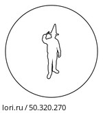 Wizard holds magic wand trick Waving Sorcery concept Magician Sorcerer Fantasy person Warlock man in robe with magical stick Witchcraft in hat mantle Mage conjure Mystery idea Enchantment  silhouette in circle round black color vector illustration contour outline style image simple image. Wizard holds magic wand trick Waving Sorcery concept Magician Sorcerer Fantasy person Warlock man in robe with magical stick Witchcraft in hat mantle Mage conjure Mystery idea Enchantment silhouette in circle round black color vector illustration contour outline style image . Стоковая иллюстрация, агентство Ingram Publishing / Фотобанк Лори
