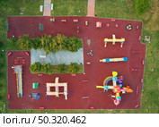 Aerial view of playgrounds in garden. Element of design. Стоковое фото, агентство Ingram Publishing / Фотобанк Лори