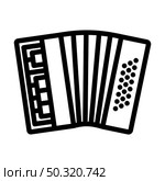Accordion Icon. Bold outline design with editable stroke width. Vector Illustration. Стоковая иллюстрация, агентство Ingram Publishing / Фотобанк Лори