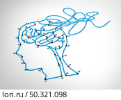 Memory loss problem and dementia disease concept and losing brain function memories as an alzheimers health symbol of neurology and mental problems and neurodegenerative diseases with 3D illustration style. Стоковое фото, агентство Ingram Publishing / Фотобанк Лори