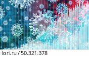 Rising Coronavirus cases and variant virus mutation outbreak and influenza background as a dangerous flu strain spreading as a pandemic medical health risk concept with increasing disease cells as a 3D render. Стоковое фото, агентство Ingram Publishing / Фотобанк Лори