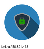 Data Security Icon. Flat Circle Stencil Design With Long Shadow. Vector Illustration. Стоковая иллюстрация, агентство Ingram Publishing / Фотобанк Лори