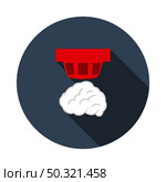 Smoke Sensor Icon. Flat Circle Stencil Design With Long Shadow. Vector Illustration. Стоковая иллюстрация, агентство Ingram Publishing / Фотобанк Лори
