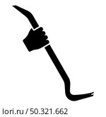 Crowbar in hand holding tool use Arm using Multifunctional utility bar icon black color vector illustration flat style simple image. Crowbar in hand holding tool use Arm using Multifunctional utility bar icon black color vector illustration flat style image. Стоковая иллюстрация, агентство Ingram Publishing / Фотобанк Лори