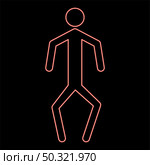 Neon a man with crooked legs red color vector illustration flat style light image. Neon a man with crooked legs red color vector illustration flat style image. Стоковая иллюстрация, агентство Ingram Publishing / Фотобанк Лори