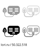 Inhaler Nebulizer Medical aerosol equipment set icon grey black color vector illustration flat style simple image. Inhaler Nebulizer Medical aerosol equipment set icon grey black color vector illustration flat style image. Стоковая иллюстрация, агентство Ingram Publishing / Фотобанк Лори